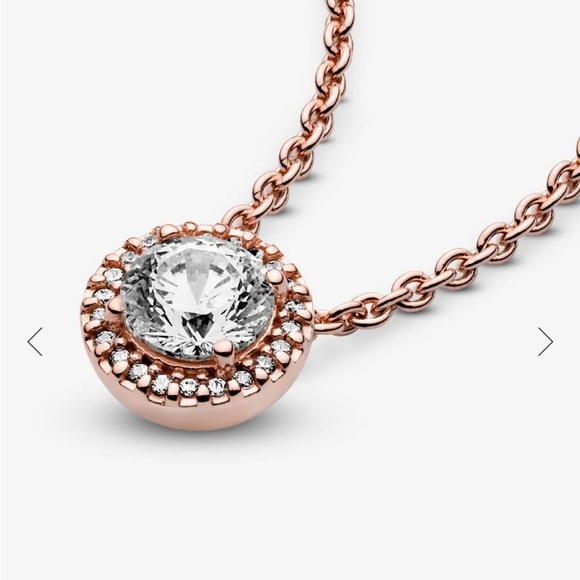 Pandora 14k Rose gold-plated necklace with clear cubic zirconia - Picture 4 of 7